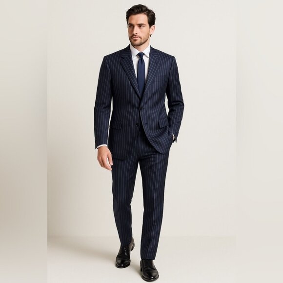 Canali Other - Canali Navy Pinstripe Wool Blazer Set Size 54L Made in Italy Classic Tailored